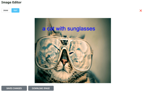 Example GIF preview showing a cat with sunglasses on Gifmake.com